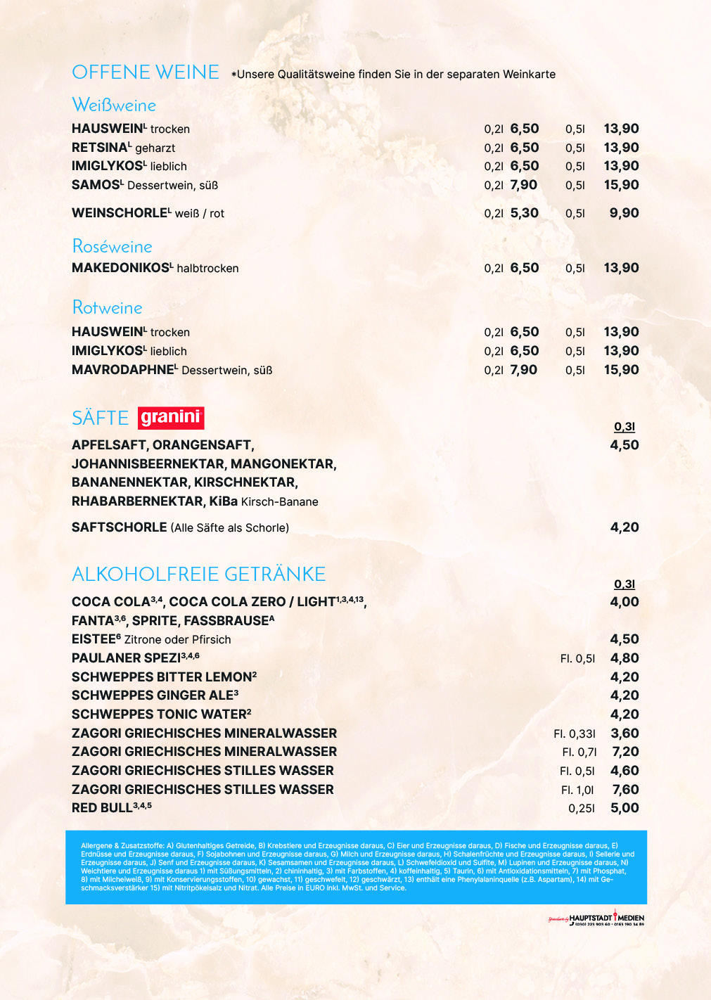Griechische Taverna Waldesruh Speisekarte 8
